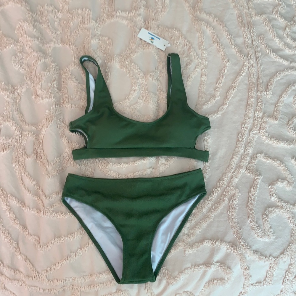 Beachsissi Kelly Green Cutout Swimsuit